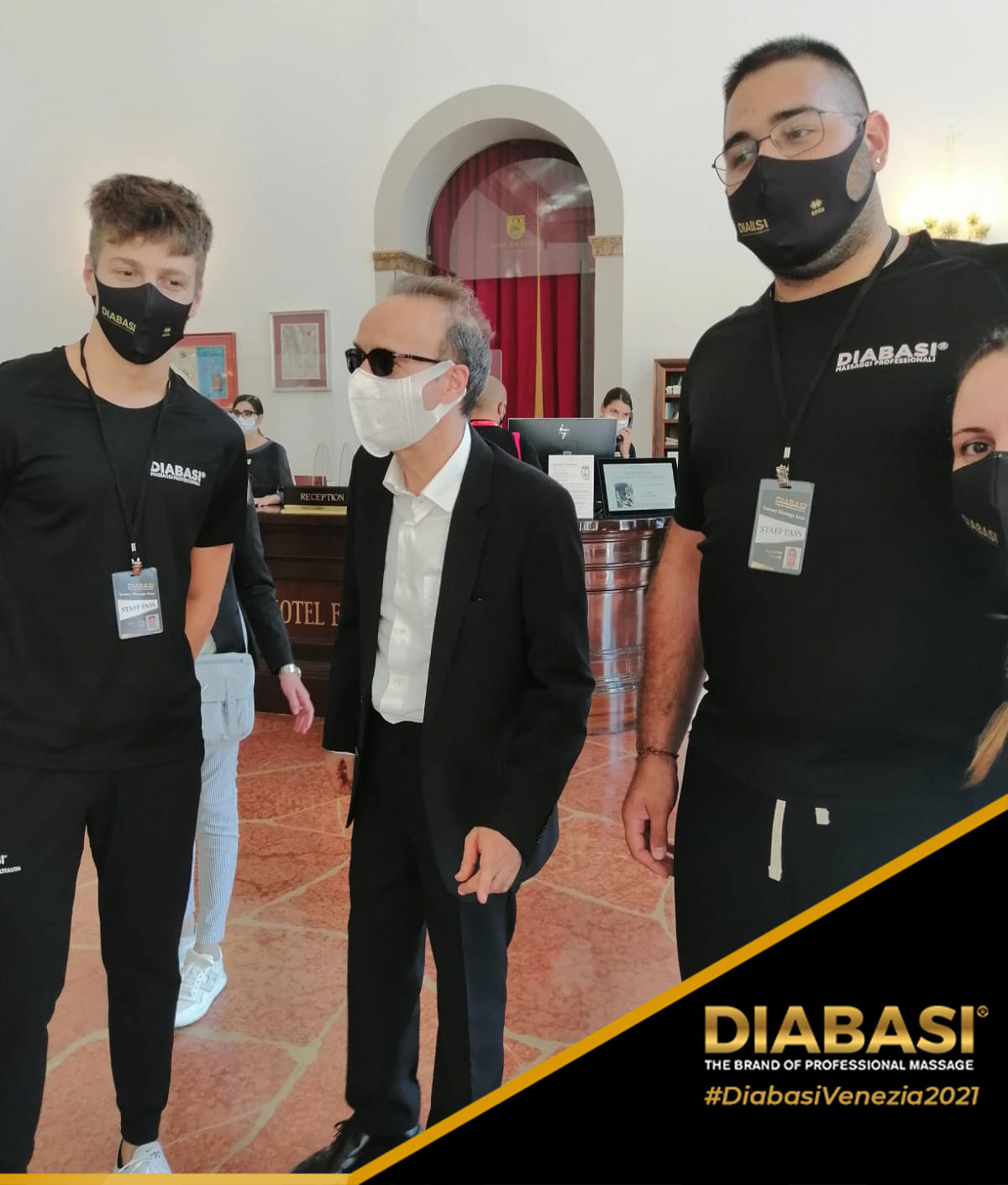 Venezia 2021 staff Diabasi® con Roberto Benigni