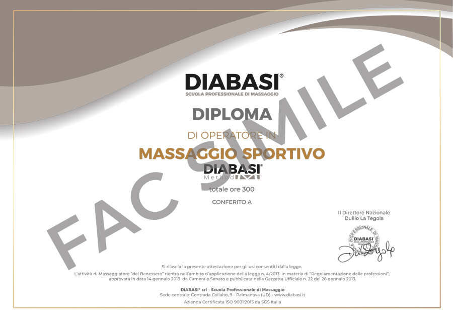 300-ORE_sportivo Corso massaggio Sportivo. Corso di massaggio riconosciuto. Scuola di Massaggio Diabasi